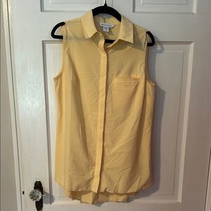 Athleta Women's Urbanite Collared Tank Top Yellow with Left Chest Pocket XS